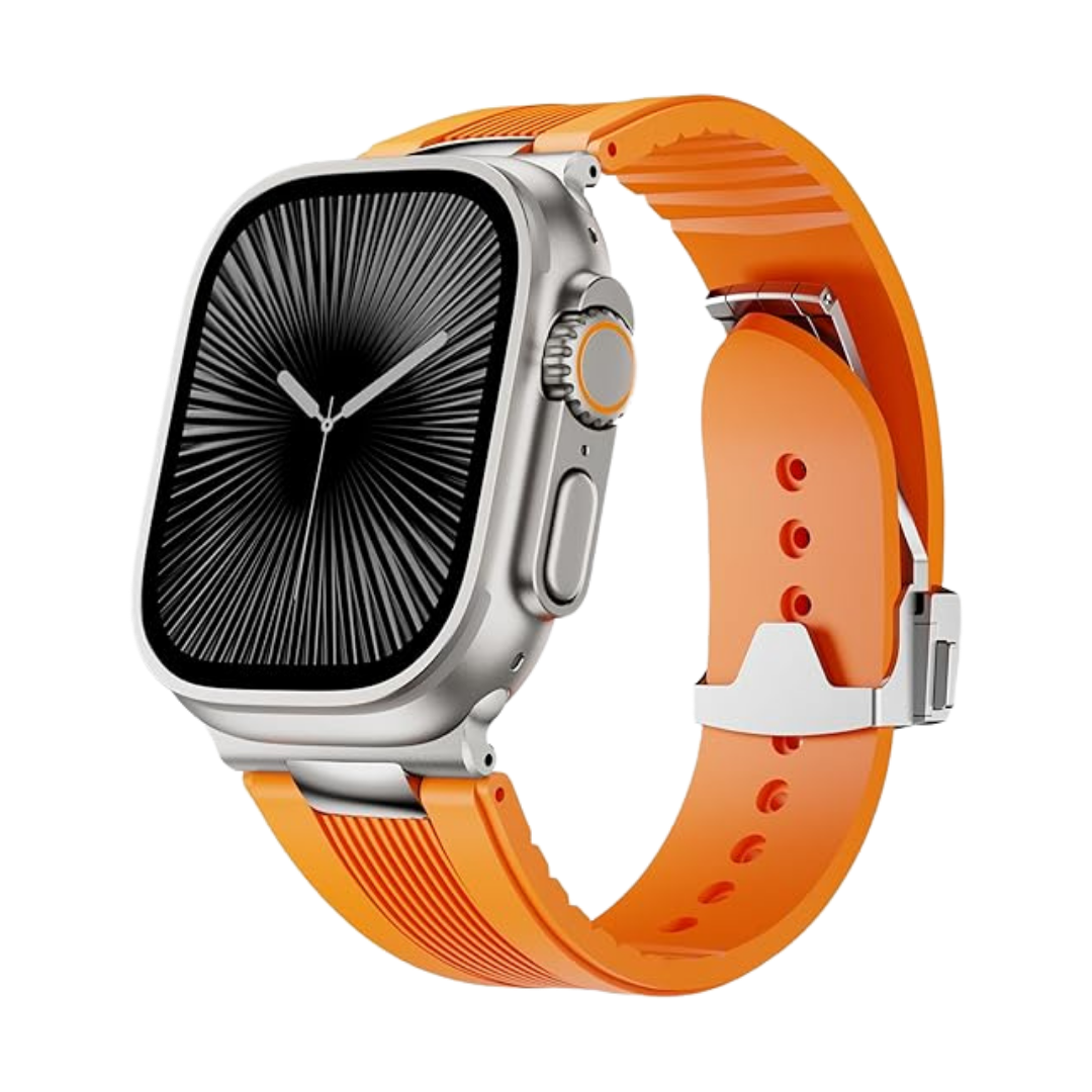 Luxury Velocity Ribbed Silicone Band By iSerieshub Compatible For Apple Watch