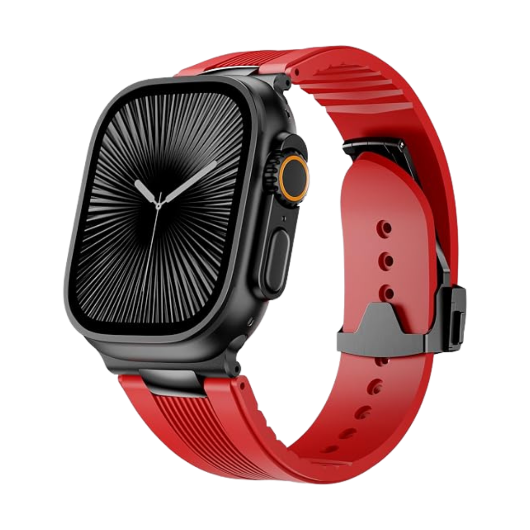 Luxury Velocity Ribbed Silicone Band By iSerieshub Compatible For Apple Watch