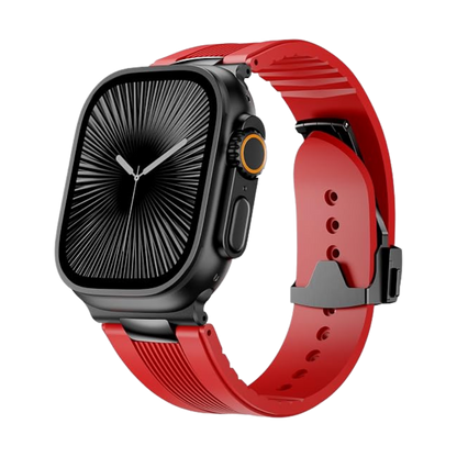 Luxury Velocity Ribbed Silicone Band By iSerieshub Compatible For Apple Watch