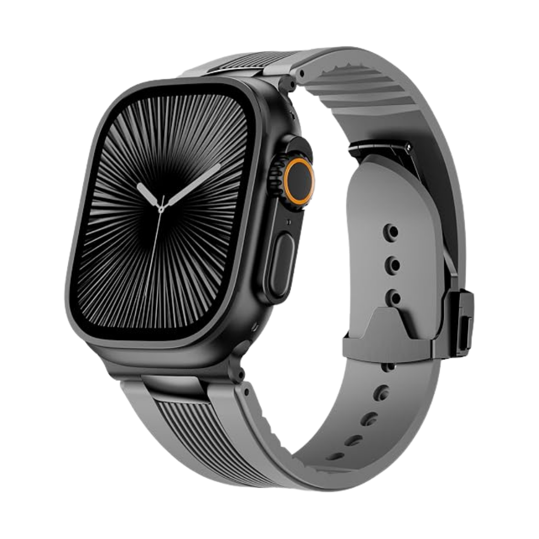 Luxury Velocity Ribbed Silicone Band By iSerieshub Compatible For Apple Watch