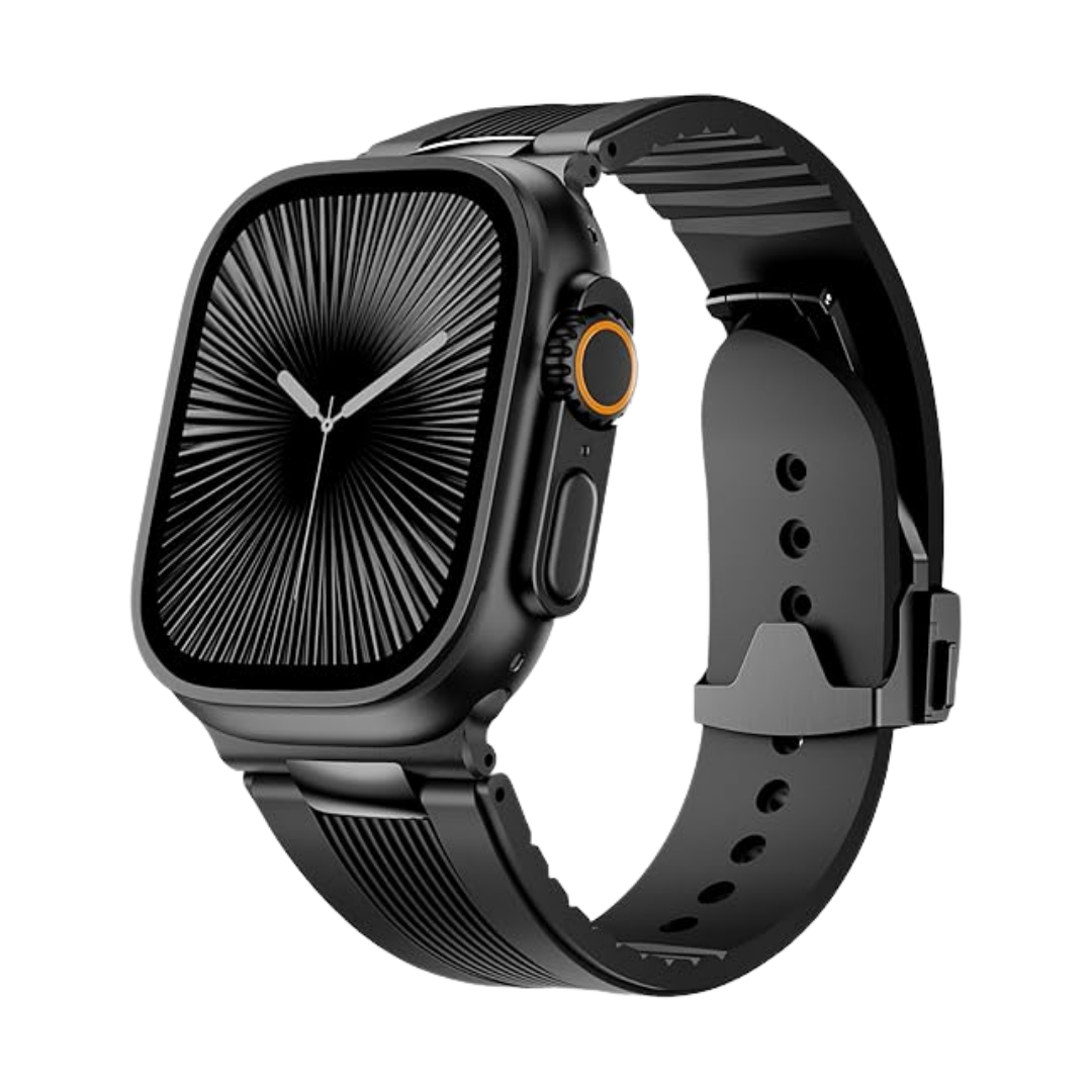 Luxury Velocity Ribbed Silicone Band By iSerieshub Compatible For Apple Watch