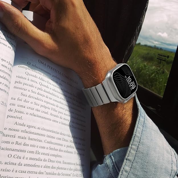 Luxury Titanium Dual Layer Silicone Magnetic Link Bands By Iserieshub Compatible For Apple Watch