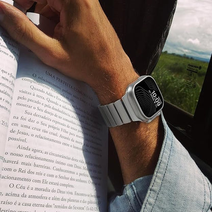 Luxury Titanium Dual Layer Silicone Magnetic Link Bands By Iserieshub Compatible For Apple Watch