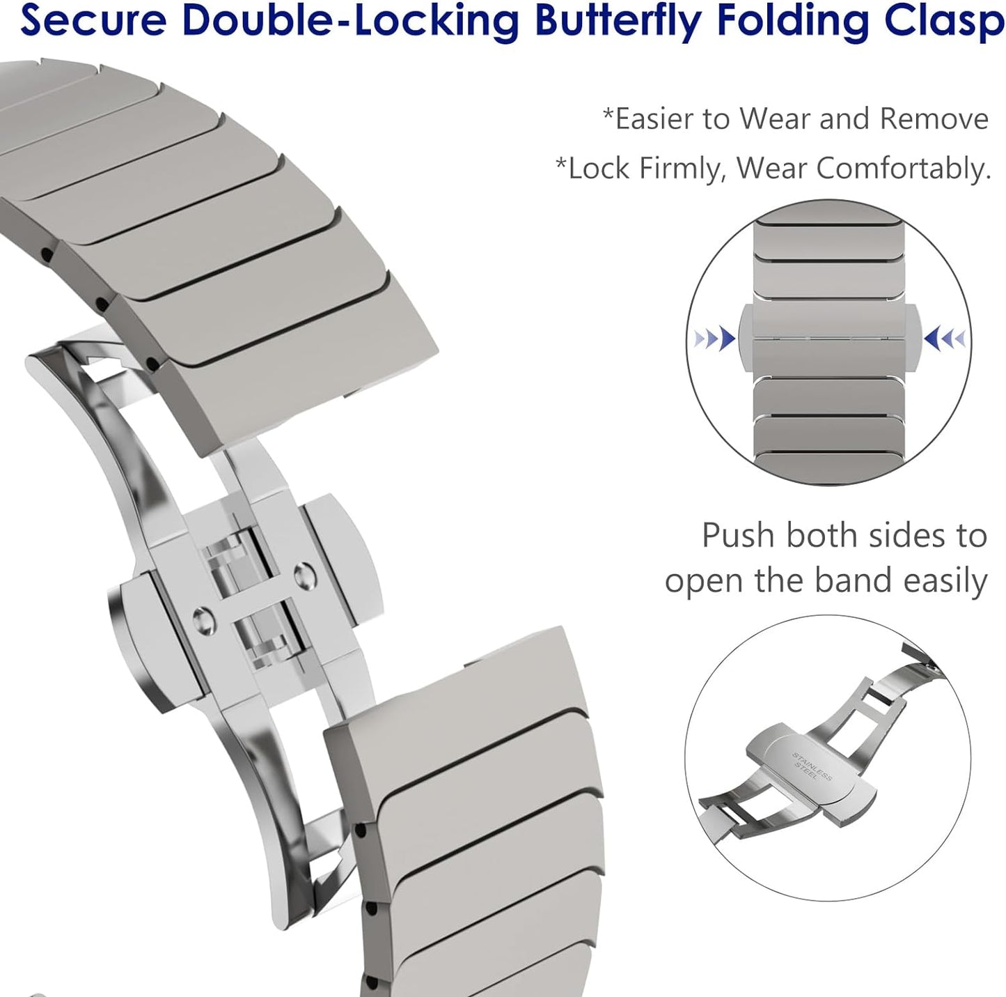 Premium Ceramic Metal Bracelet By iSerieshub Compatible For Smart-Watch