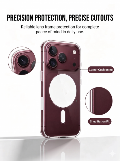Magnetic Crystal Clear Case for iPhone 18 Pro / 18 Pro Max – MagSafe & Camera Control Compatible