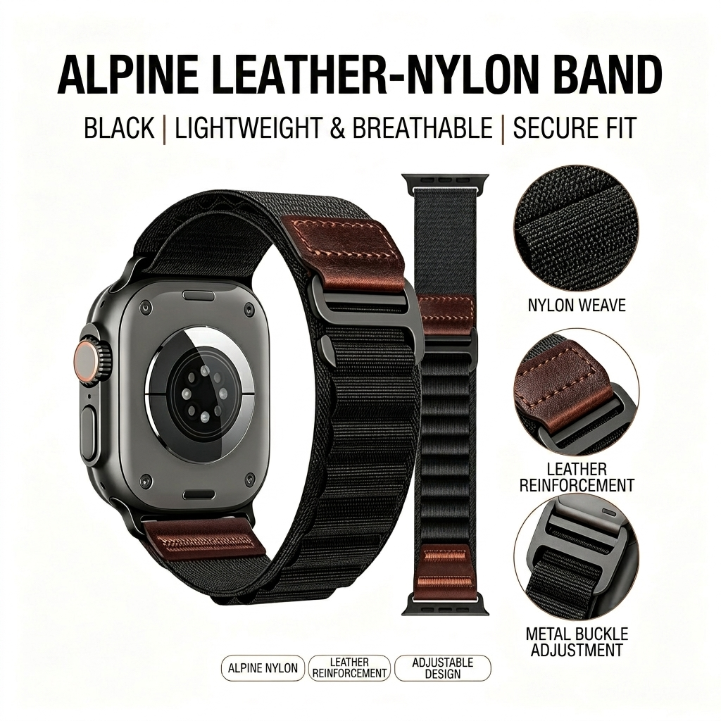 Premium Alpine Leather Loop By iSerieshub Compatible For Apple Watch