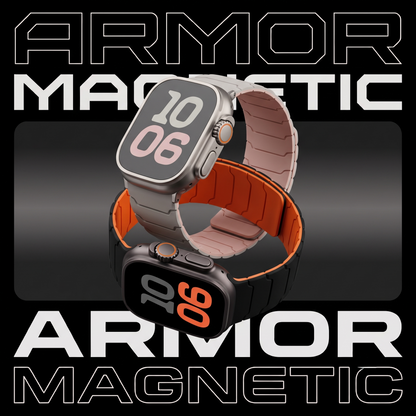 Premium Armor Magnetic Silicone Litchi Silicone Magnetic Loop By iSerieshub Comaptible For Apple Watch