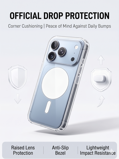 Magnetic Crystal Clear Case for iPhone 18 Pro / 18 Pro Max – MagSafe & Camera Control Compatible