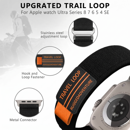 Black Rugged Adventure Travel Loop for Apple Watch Ultra & Series