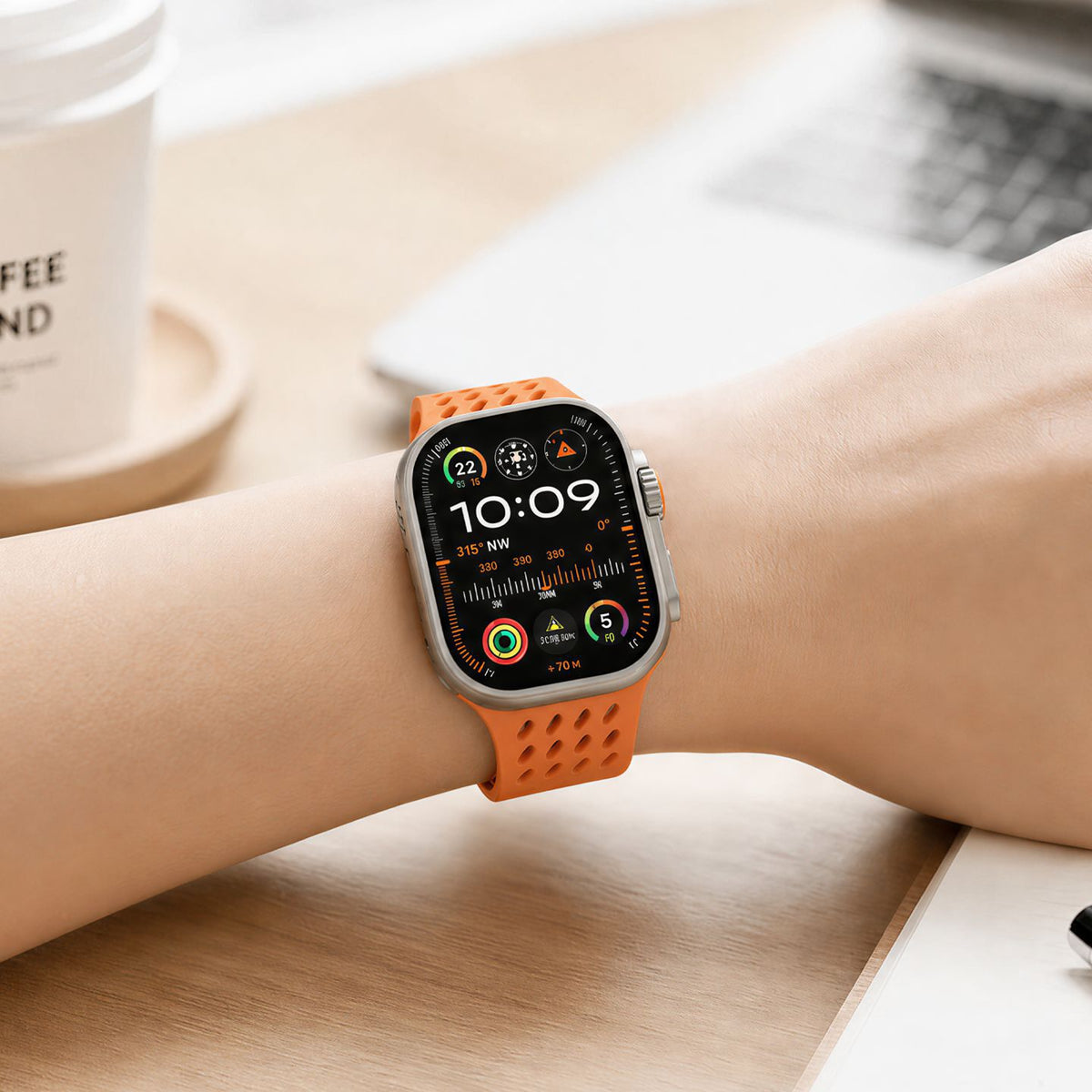Breathable Litchi Magnetic Silicone Strap for Apple Watch