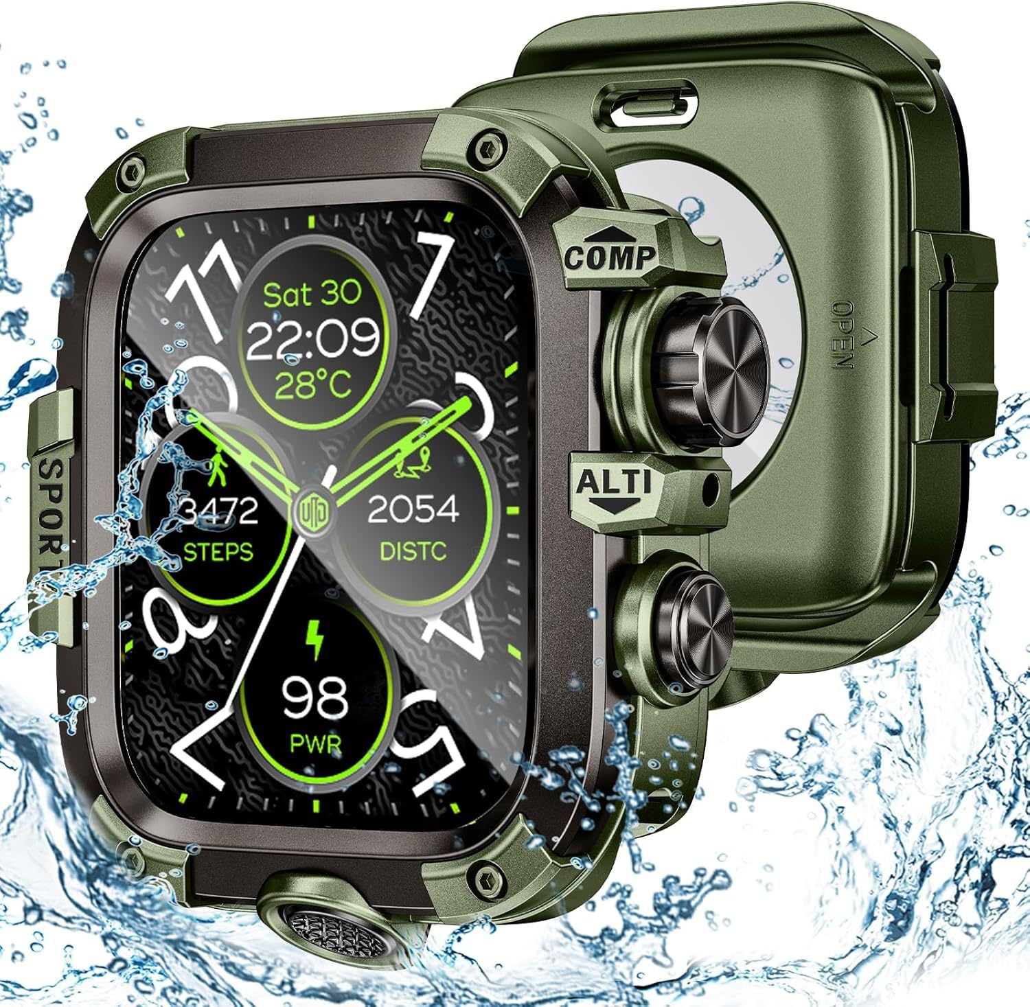 Luxury Goton in Waterproof Metal Case By iSerieshub Compatible for  Apple Watch