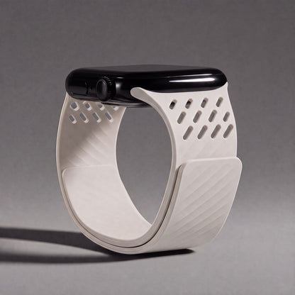 Breathable Litchi Magnetic Silicone Strap for Apple Watch