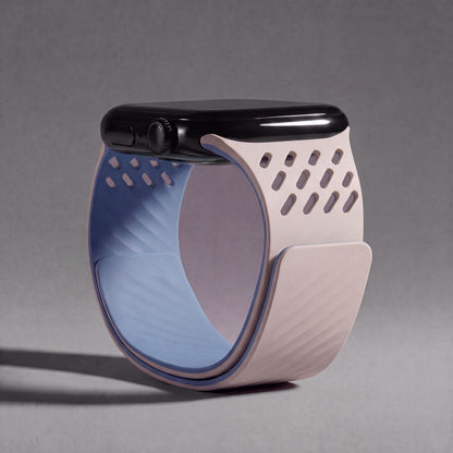 Breathable Litchi Magnetic Silicone Strap for Apple Watch