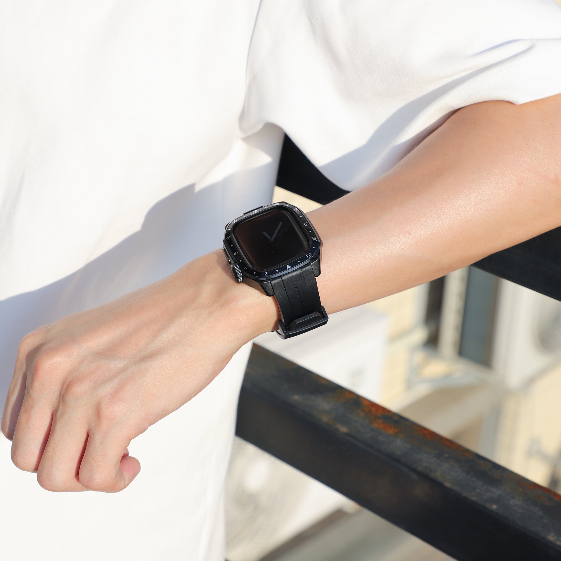 Luxury Metal Scale Ring Case With Straps By iSerieshub Compatible For Apple Watch