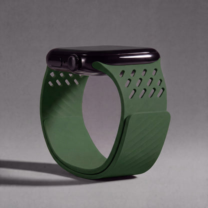 Breathable Litchi Magnetic Silicone Strap for Apple Watch