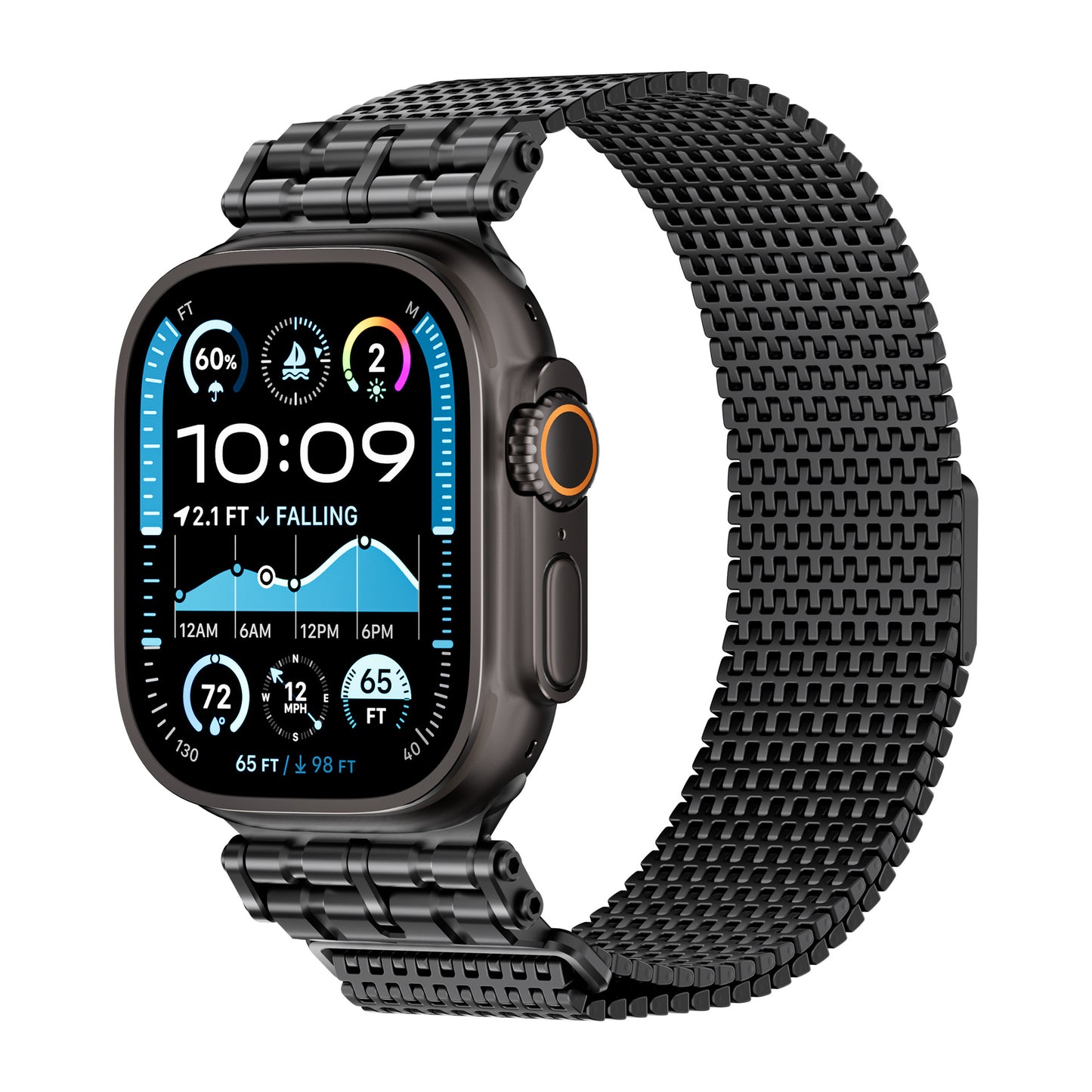 Luxury Titanium Armor Milanese Magnetic Loop By iSerieshub For Apple Watch