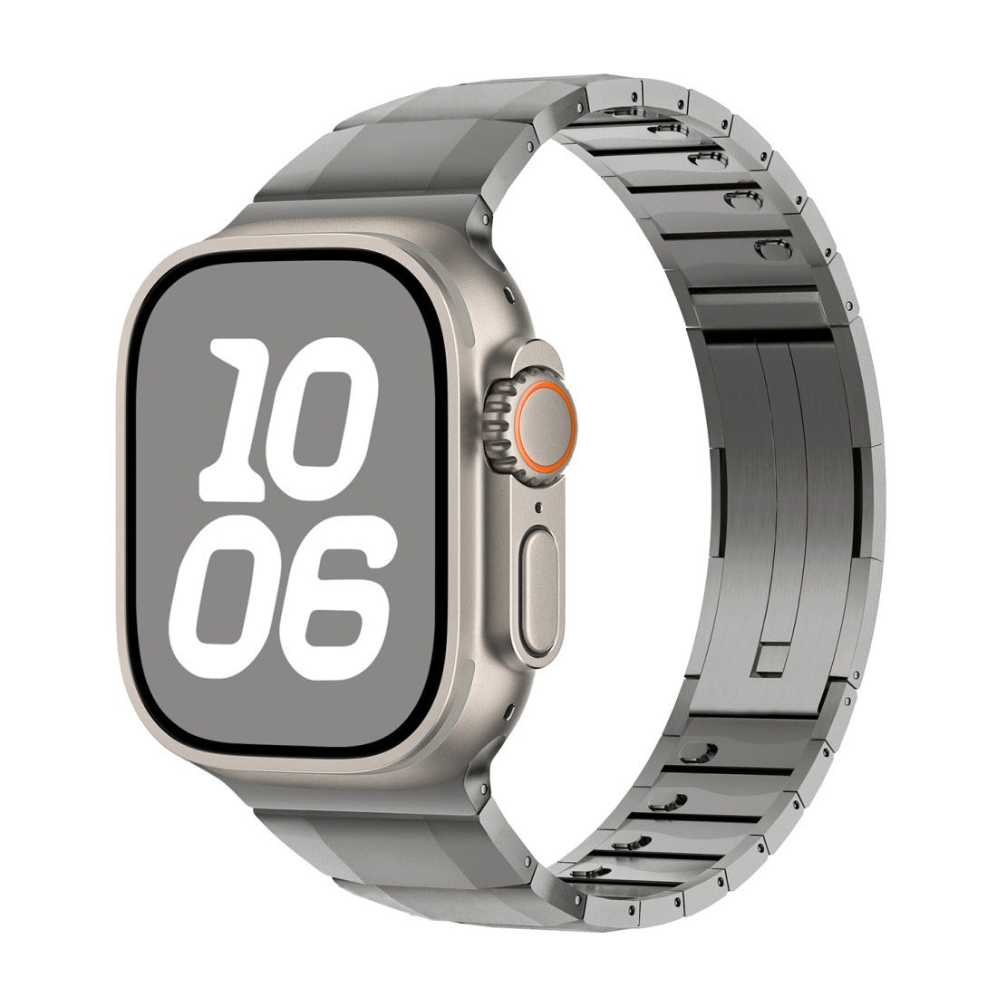 Luxury Titanium Curved Sliding Steel Straps By iSerieshub Compatible For Apple Watch