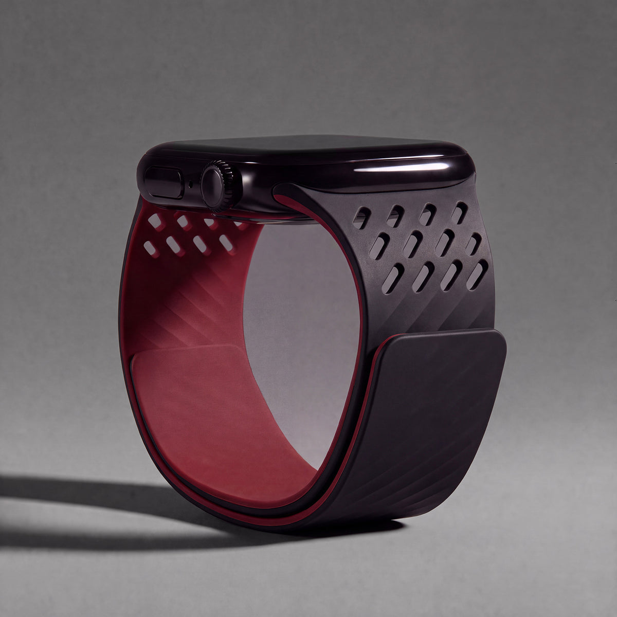 Breathable Litchi Magnetic Silicone Strap for Apple Watch