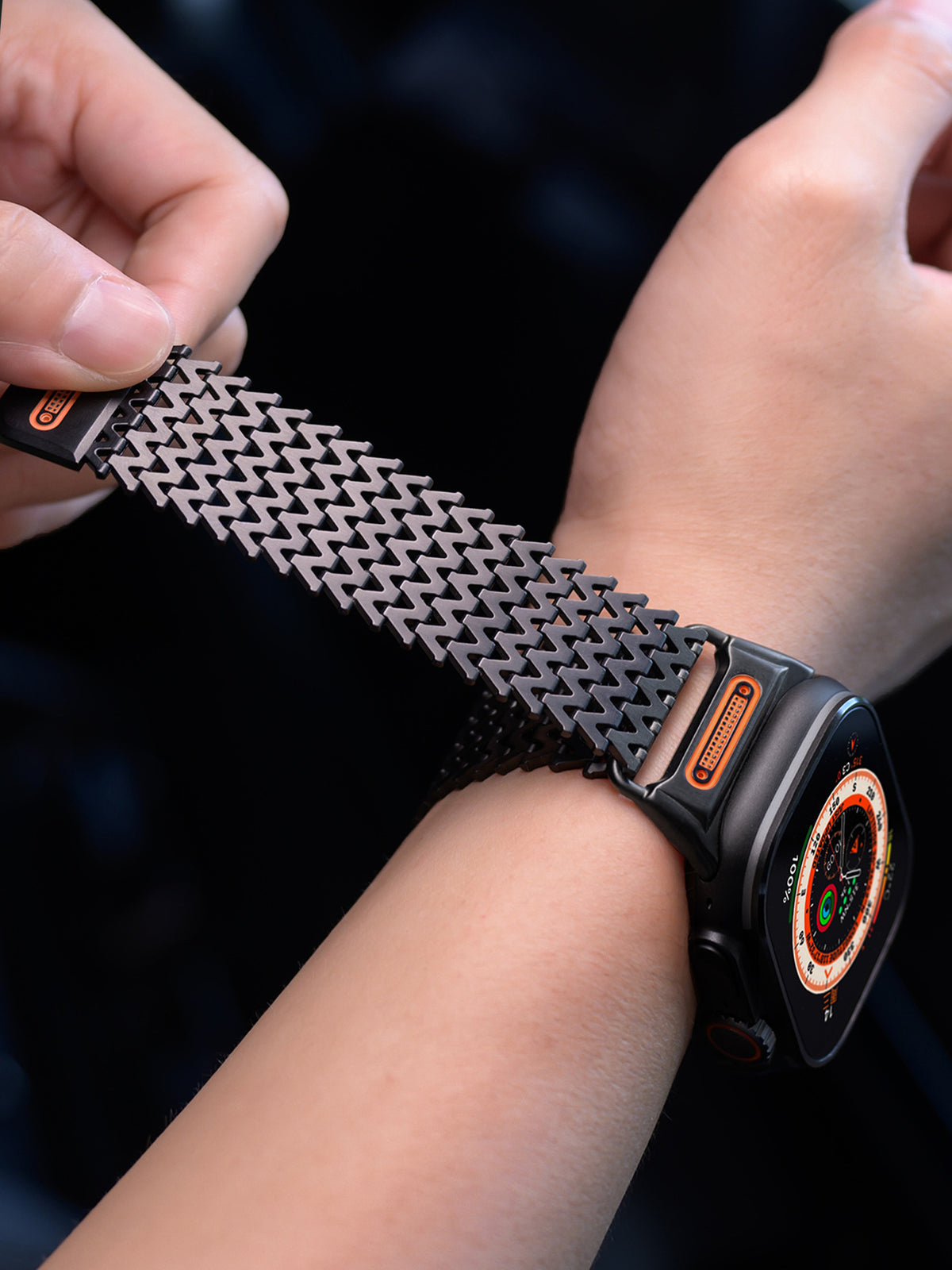 Milanese CNC Steel Shark Mesh Band for Apple Watch