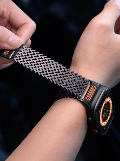 Milanese CNC Steel Shark Mesh Band for Apple Watch