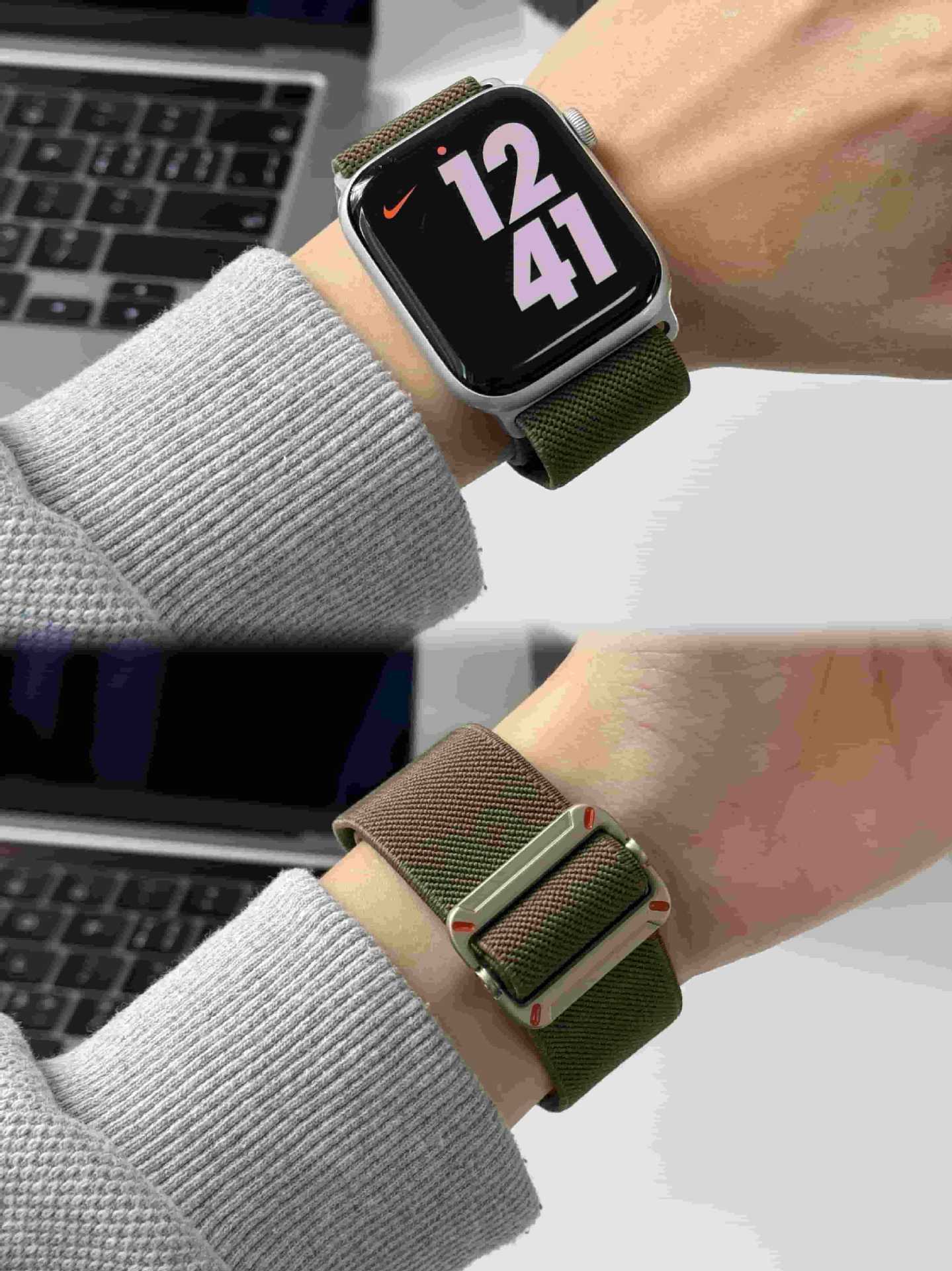 Premium Nylon Strechtable Adjustable Sports Bands By iSerieshub Compatible For Apple Watch