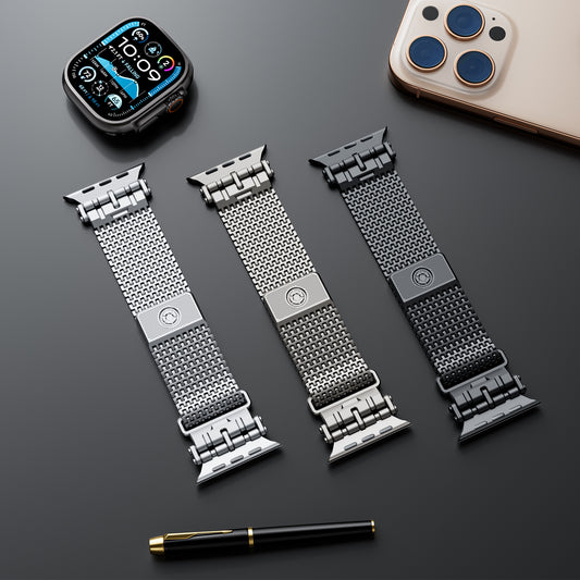 Luxury Titanium Armor Milanese Magnetic Loop By iSerieshub For Apple Watch