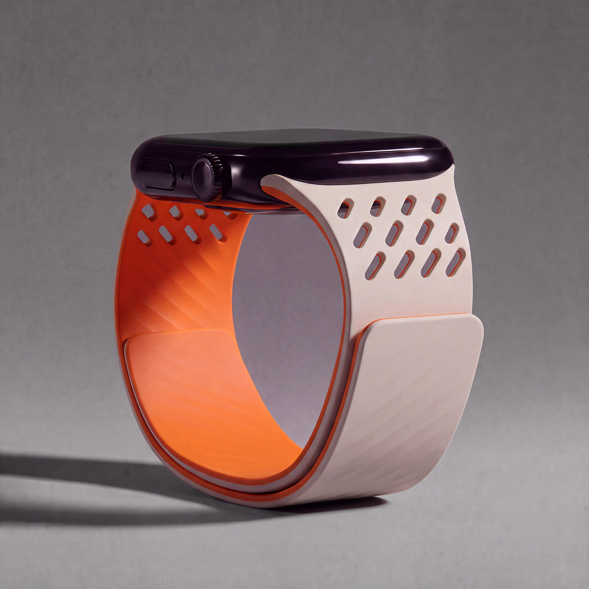 Breathable Litchi Magnetic Silicone Strap for Apple Watch