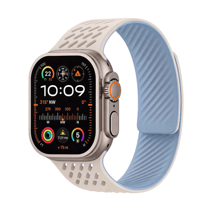 Breathable Litchi Magnetic Silicone Strap for Apple Watch
