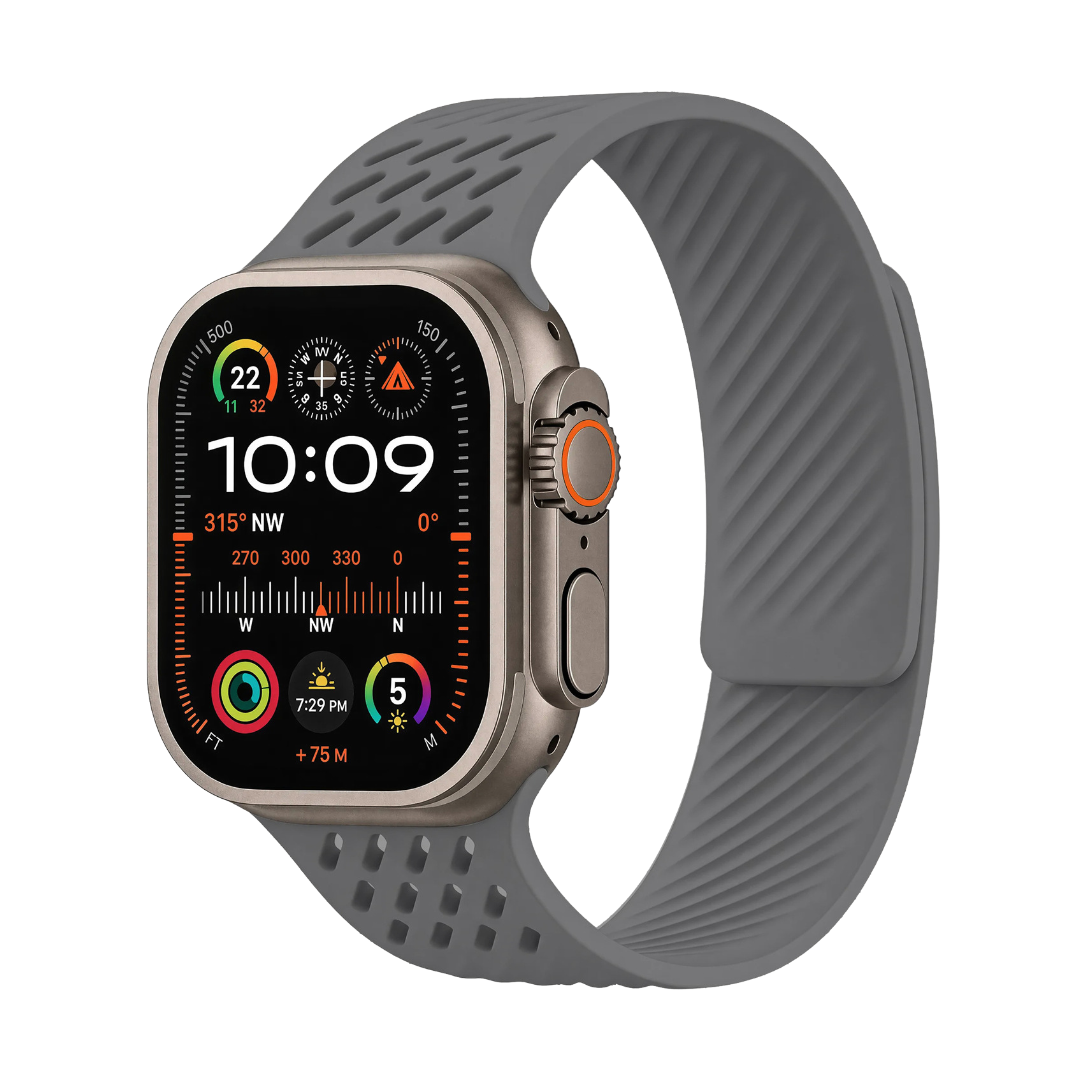 Breathable Litchi Magnetic Silicone Strap for Apple Watch