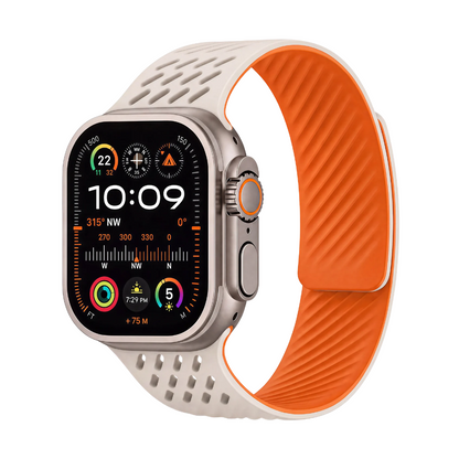 Breathable Litchi Magnetic Silicone Strap for Apple Watch