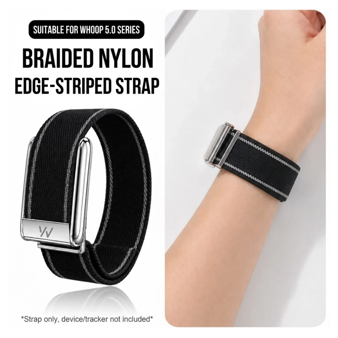 Braided Nylon Edge Striped Glow Strap For Whoop 5.0 Mg Peak