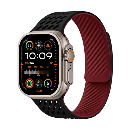 Breathable Litchi Magnetic Silicone Strap for Apple Watch