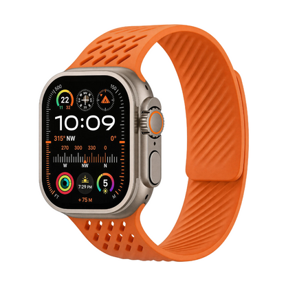 Breathable Litchi Magnetic Silicone Strap for Apple Watch