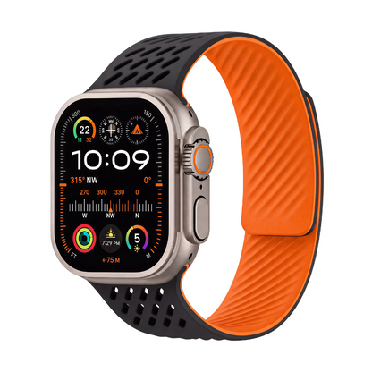 Breathable Litchi Magnetic Silicone Strap for Apple Watch