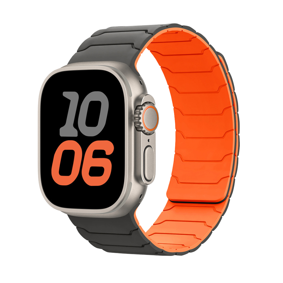 Premium Armor Magnetic Silicone Litchi Silicone Magnetic Loop By iSerieshub Comaptible For Apple Watch