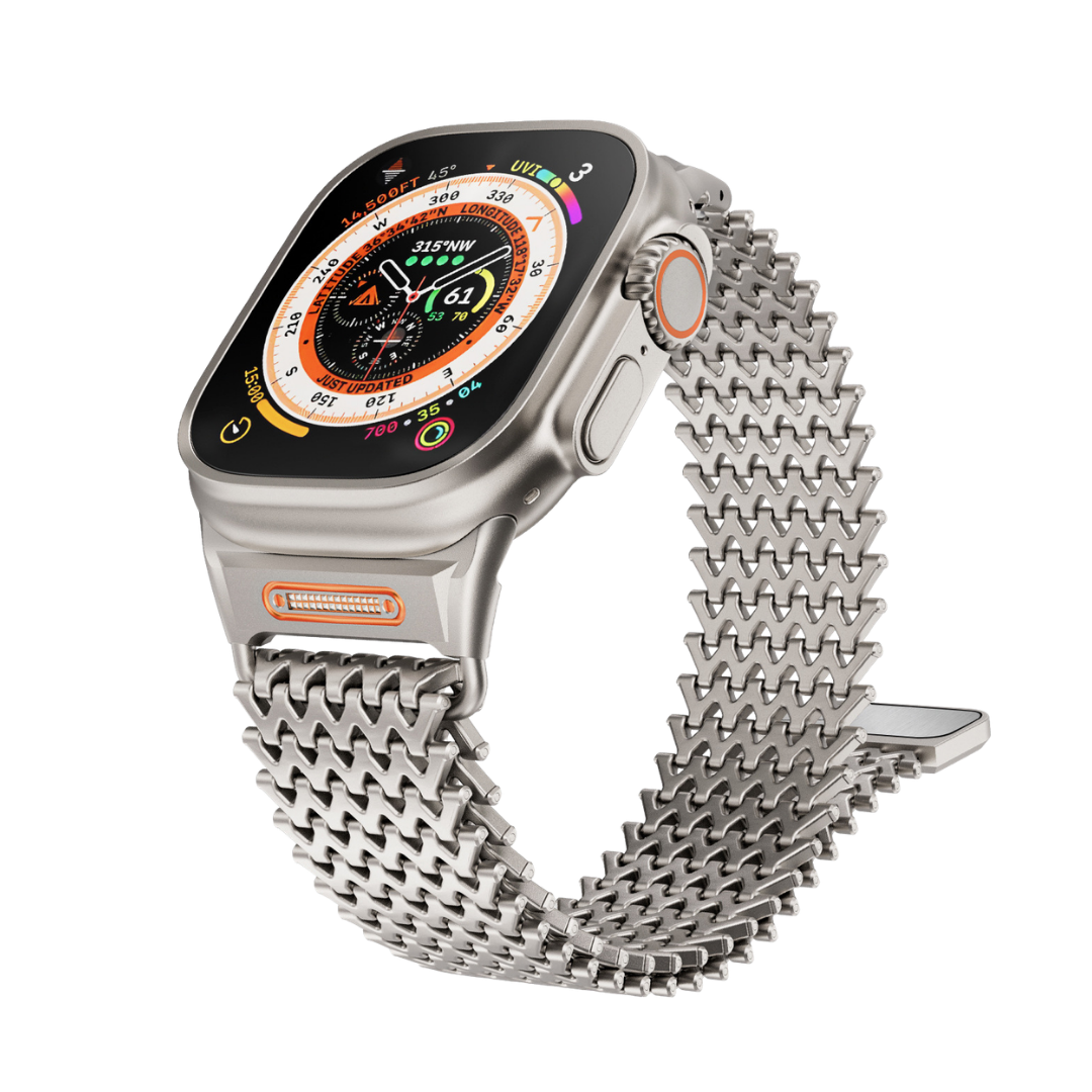Milanese CNC Steel Shark Mesh Band for Apple Watch