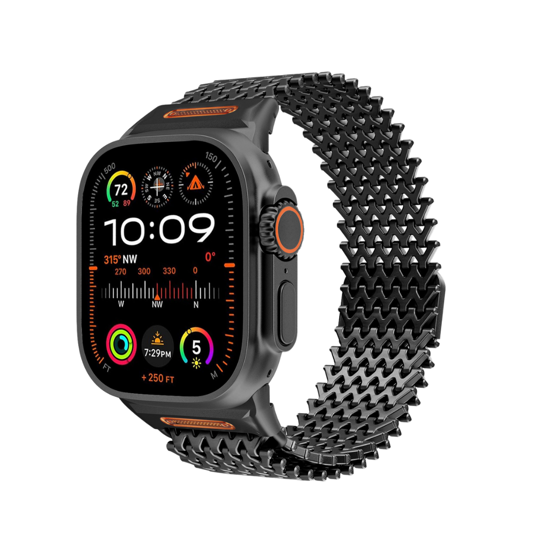 Milanese CNC Steel Shark Mesh Band for Apple Watch