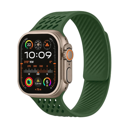 Breathable Litchi Magnetic Silicone Strap for Apple Watch