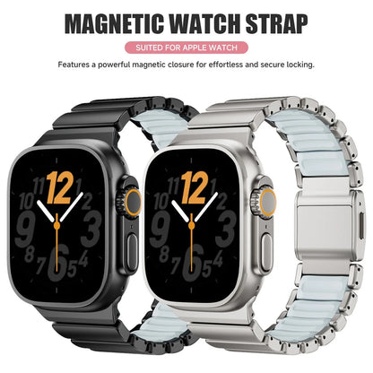 Luxury Titanium Dual Layer Silicone Magnetic Link Bands By Iserieshub Compatible For Apple Watch