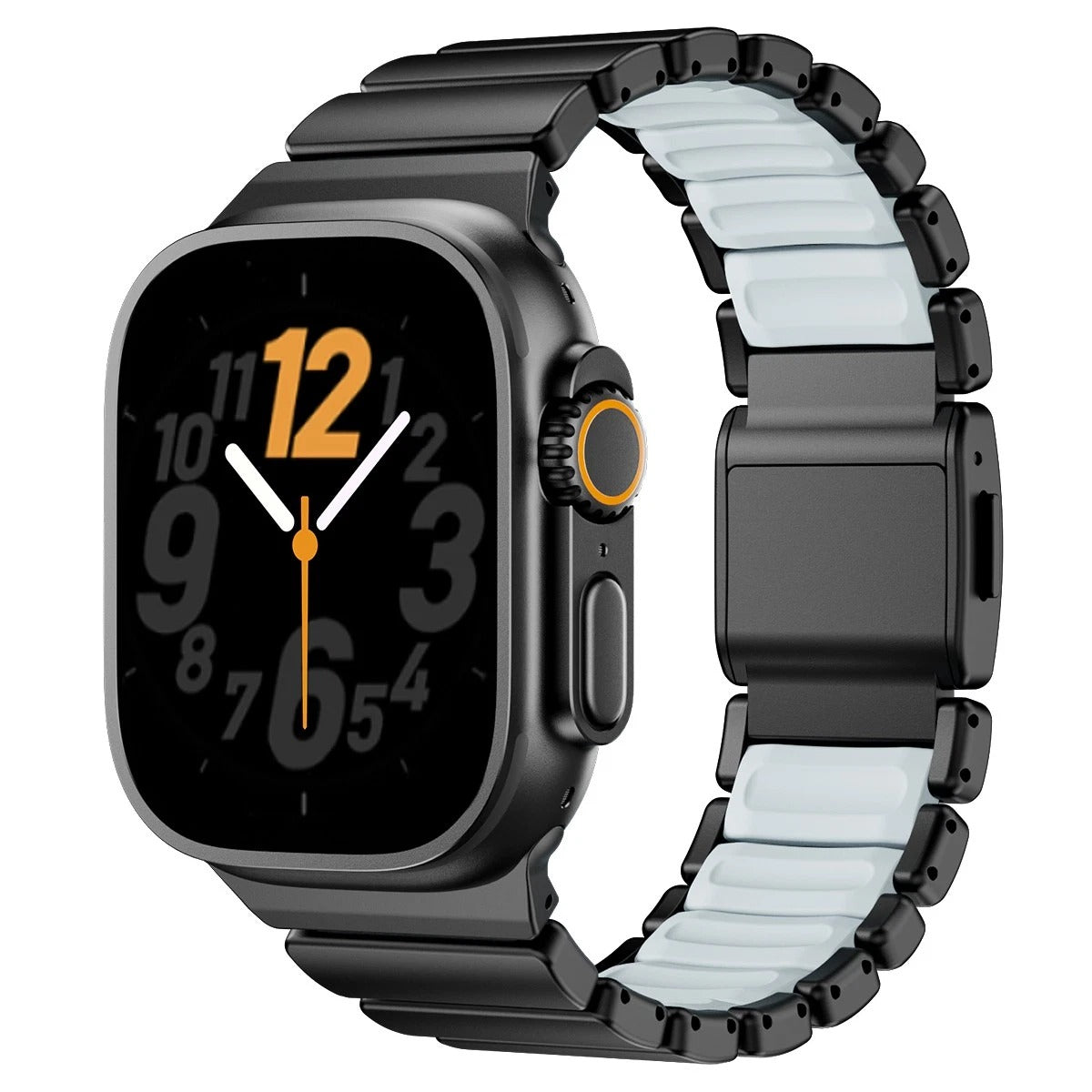 Luxury Titanium Dual Layer Silicone Magnetic Link Bands By Iserieshub Compatible For Apple Watch