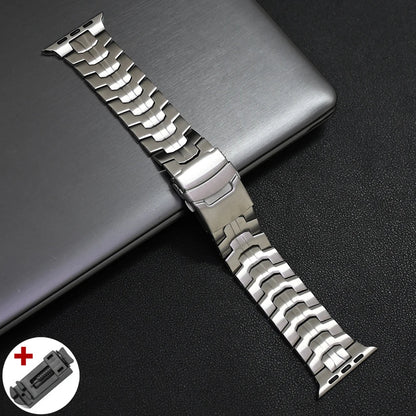 Luxury Wingtip Titanium Metal Straps By iSerieshub Compatible For iWatch