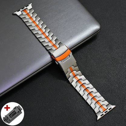 Luxury Wingtip Titanium Metal Straps By iSerieshub Compatible For iWatch