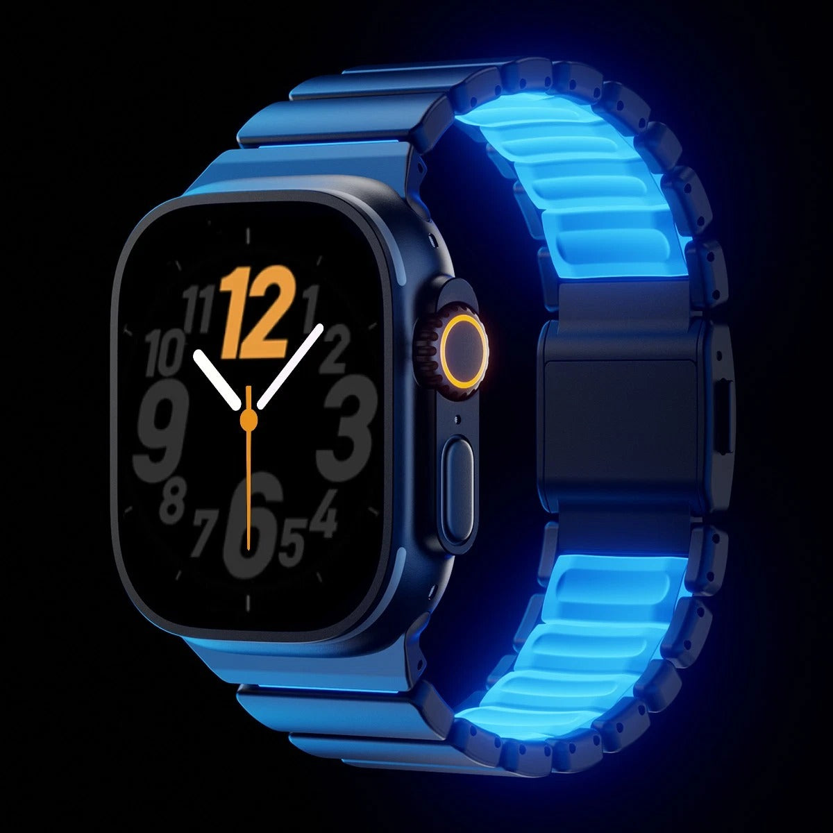 Luxury Titanium Dual Layer Silicone Magnetic Link Bands By Iserieshub Compatible For Apple Watch