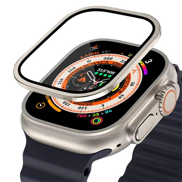 Premium Metal Frame With Tempered By iSerieshub Compatible For Smart Watch Ultra 49mm