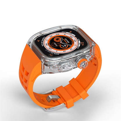 49MM Luxury Modification Kit Transparent Case Rubber Silicone Straps By iSerieshub For iWatch