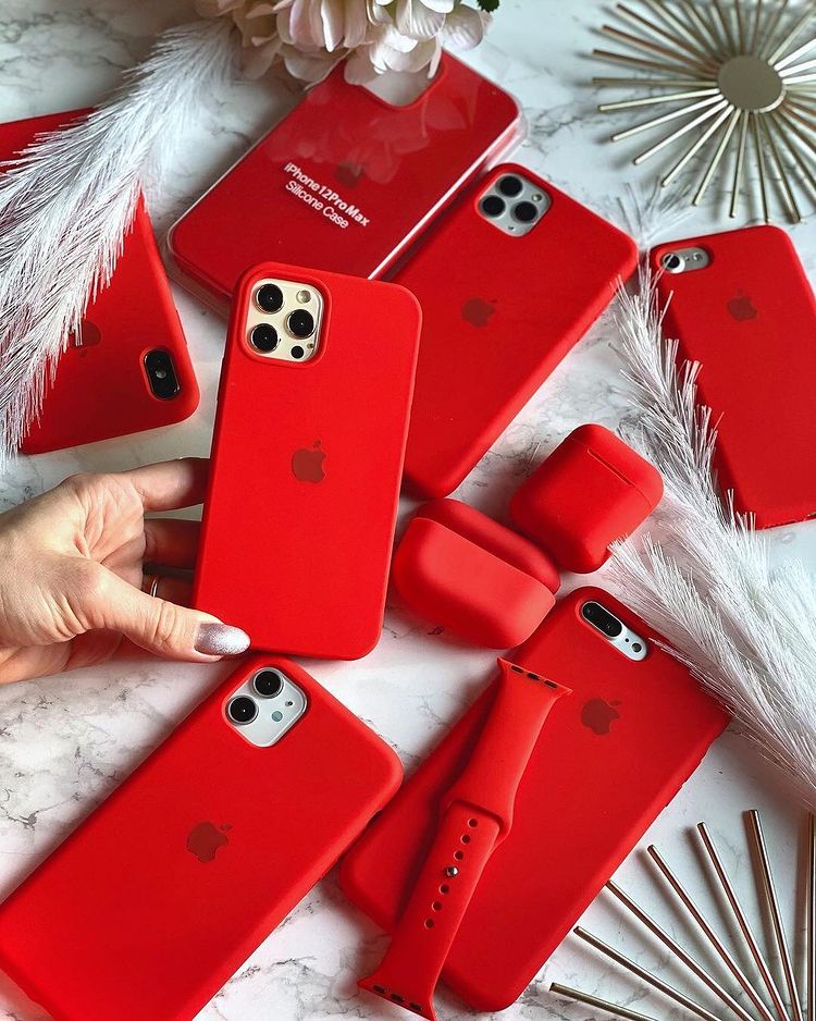 Red Liquid Silicone Premium Back Cover By iSeriesHub Compatible for iPhone