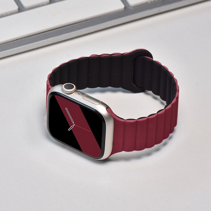Premium Magnetic Dual Colour Silicone Loop By iSerieshub Compatible For Smart-Watch