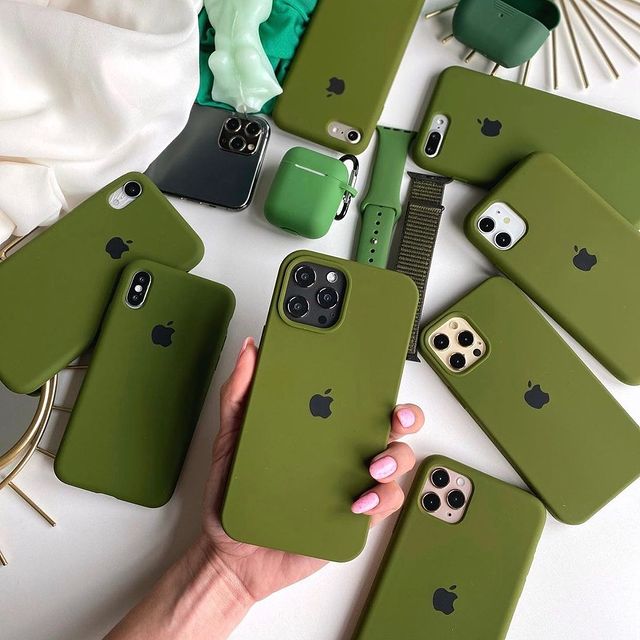 Olive Green Silicone Premium Back Cover By iSeriesHub Compatible for iPhone