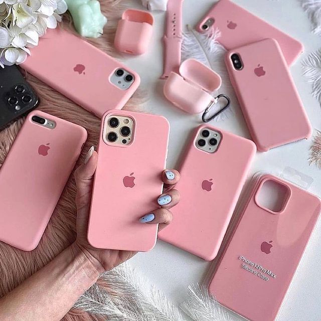Pink Silicone Premium Back Cover By iSeriesHub Compatible for iPhone