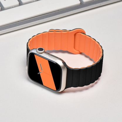 Premium Magnetic Dual Colour Silicone Loop By iSerieshub Compatible For Smart-Watch